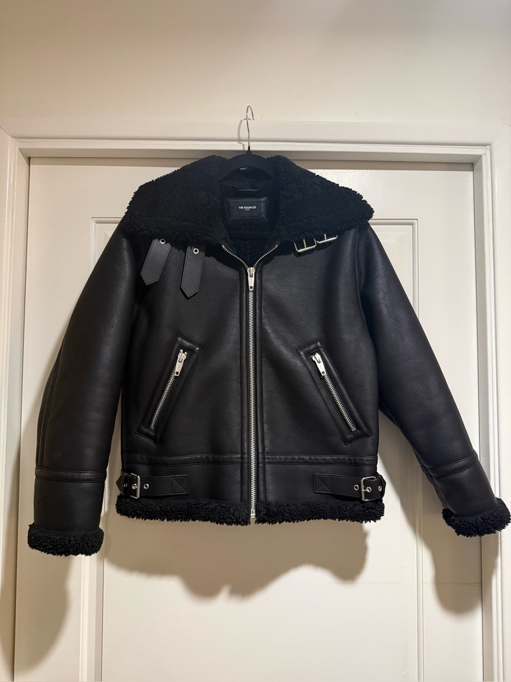 The Kooples Aviator Faux-Fur Jacket (S)